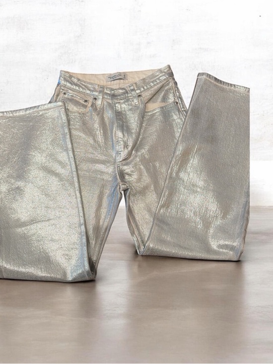 Abercrombie & Fitch Denim - Abercrombie & Fitch Metallic Silver High-Rise Women's Jeans